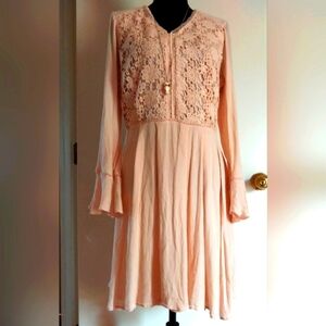 Cotton Blush Pink Layered Dress